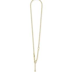 18K Gold Beaded Toggle Necklace
