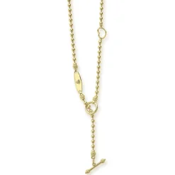 18K Gold Beaded Toggle Necklace