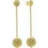 18K Gold Caviar Ball Drop Earrings