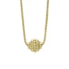 18K Gold Caviar Ball Pendant Necklace