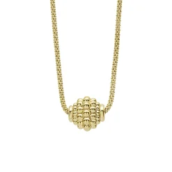 18K Gold Caviar Ball Pendant Necklace