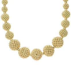 18K Gold Caviar Beaded Ball Necklace