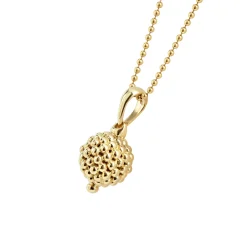 18K Gold Caviar Beaded Pendant Necklace