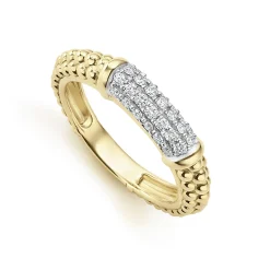 18K Gold Caviar Diamond Stacking Ring