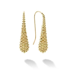 18K Gold Caviar Drop Earrings