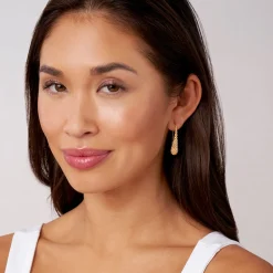 18K Gold Caviar Drop Earrings