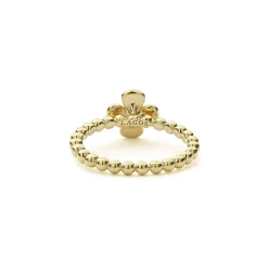 18K Gold Caviar Flower Diamond Ring