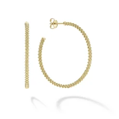 18K Gold Caviar Hoop Earrings