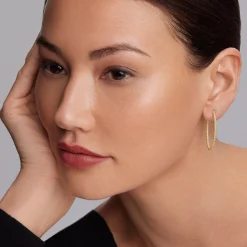 18K Gold Caviar Hoop Earrings