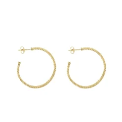 18K Gold Caviar Hoop Earrings