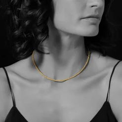 18K Gold Caviar Necklace 3mm