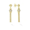 18K Gold Caviar Tassel Diamond Earrings