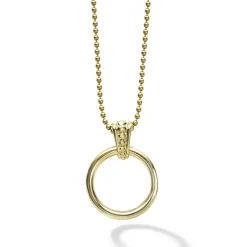 18K Gold Circle Pendant Necklace