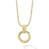 18K Gold Circle Pendant Necklace