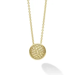 18K Gold Circle Pendant Necklace
