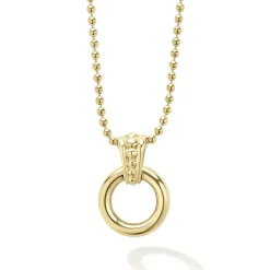 18K Gold Circle Pendant Necklace