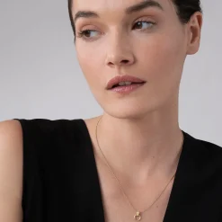 18K Gold Circle Pendant Necklace