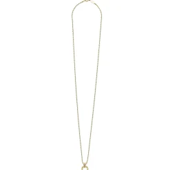 18K Gold Circle Pendant Necklace