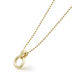 18K Gold Circle Pendant Necklace