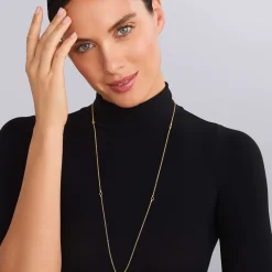 18K Gold Circle Station Necklace
