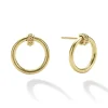 18K Gold Circle Stud Earrings
