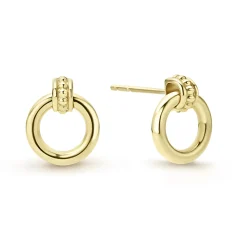 18K Gold Circle Stud Earrings