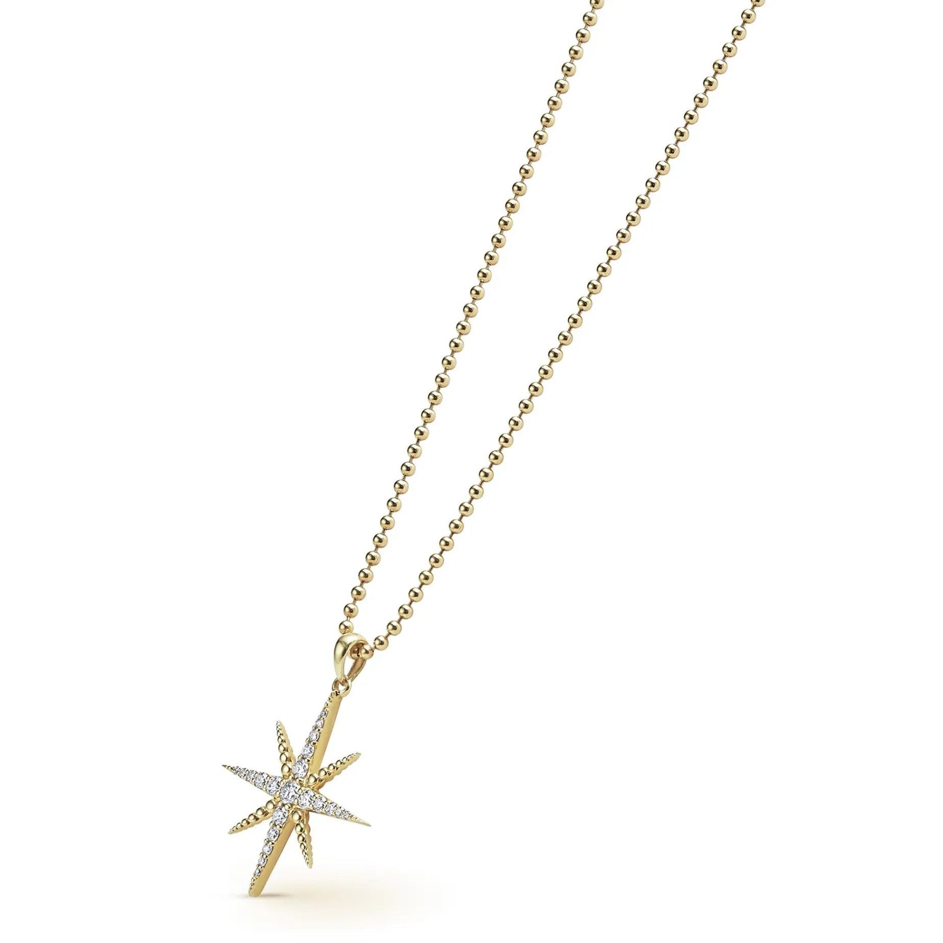 18K Gold Delicate Diamond Pendant Necklace