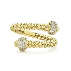 18K Gold Diamond Ball Wrap Ring