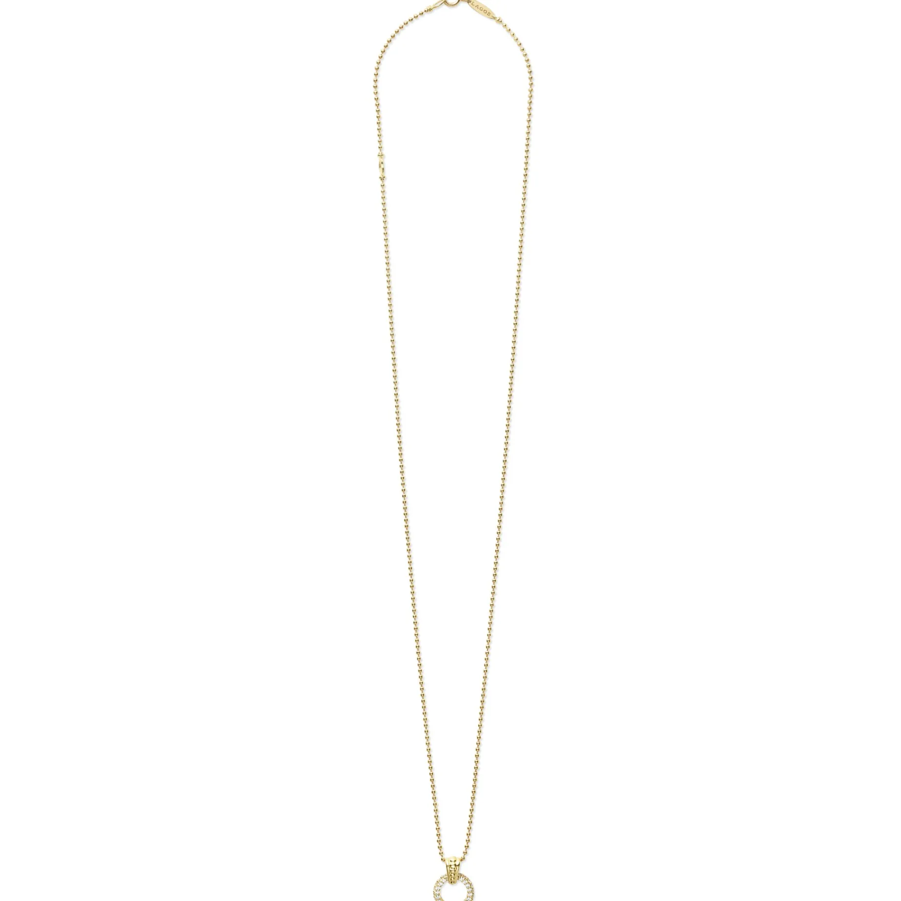18K Gold Diamond Circle Pendant Necklace