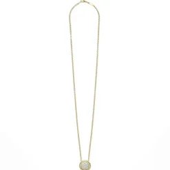 18K Gold Diamond Circle Pendant Necklace