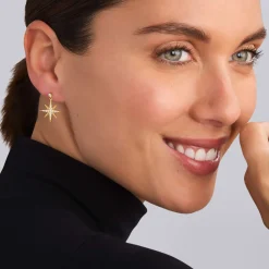 18K Gold Diamond Drop Earrings