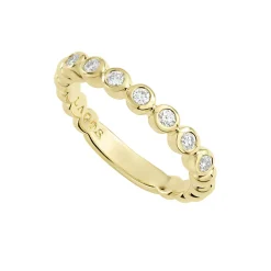 18K Gold Diamond Stacking Ring Set