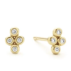 18K Gold Diamond Stud Earrings