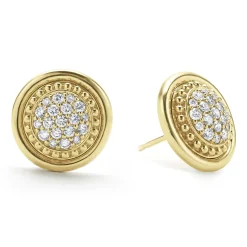18K Gold Diamond Stud Earrings
