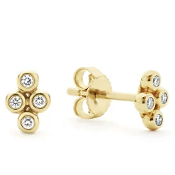 18K Gold Diamond Stud Earrings