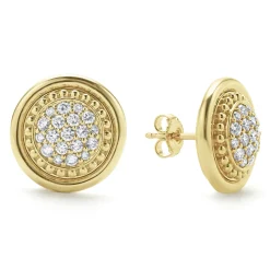18K Gold Diamond Stud Earrings