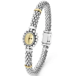 18K Gold Dome Caviar Bracelet | 6mm
