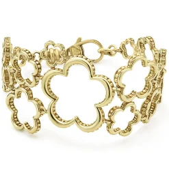 18K Gold Floral Link Bracelet