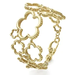 18K Gold Floral Link Bracelet