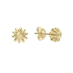18K Gold Fluted Earrings