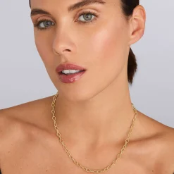 18K Gold Fluted Link Necklace