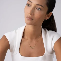18K Gold Graduated Bead Necklace