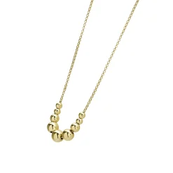 18K Gold Graduated Bead Necklace