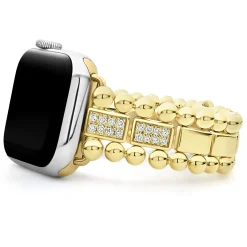 18K Gold Half Diamond Watch Bracelet-38-45mm