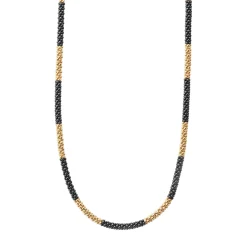 18K Gold Large Station Ceramic Beaded Necklace | 3mm