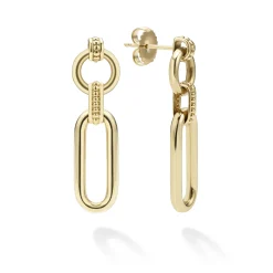 18K Gold Link Drop Earrings