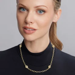 18K Gold Open Ball Link Necklace