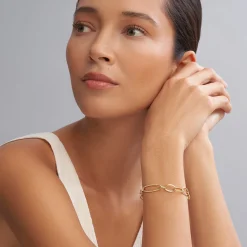 18K Gold Oval Link Bracelet
