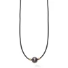 18K Gold Single Black Pearl Necklace