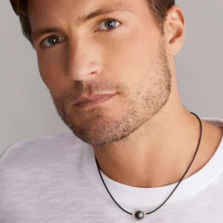 18K Gold Single Black Pearl Necklace